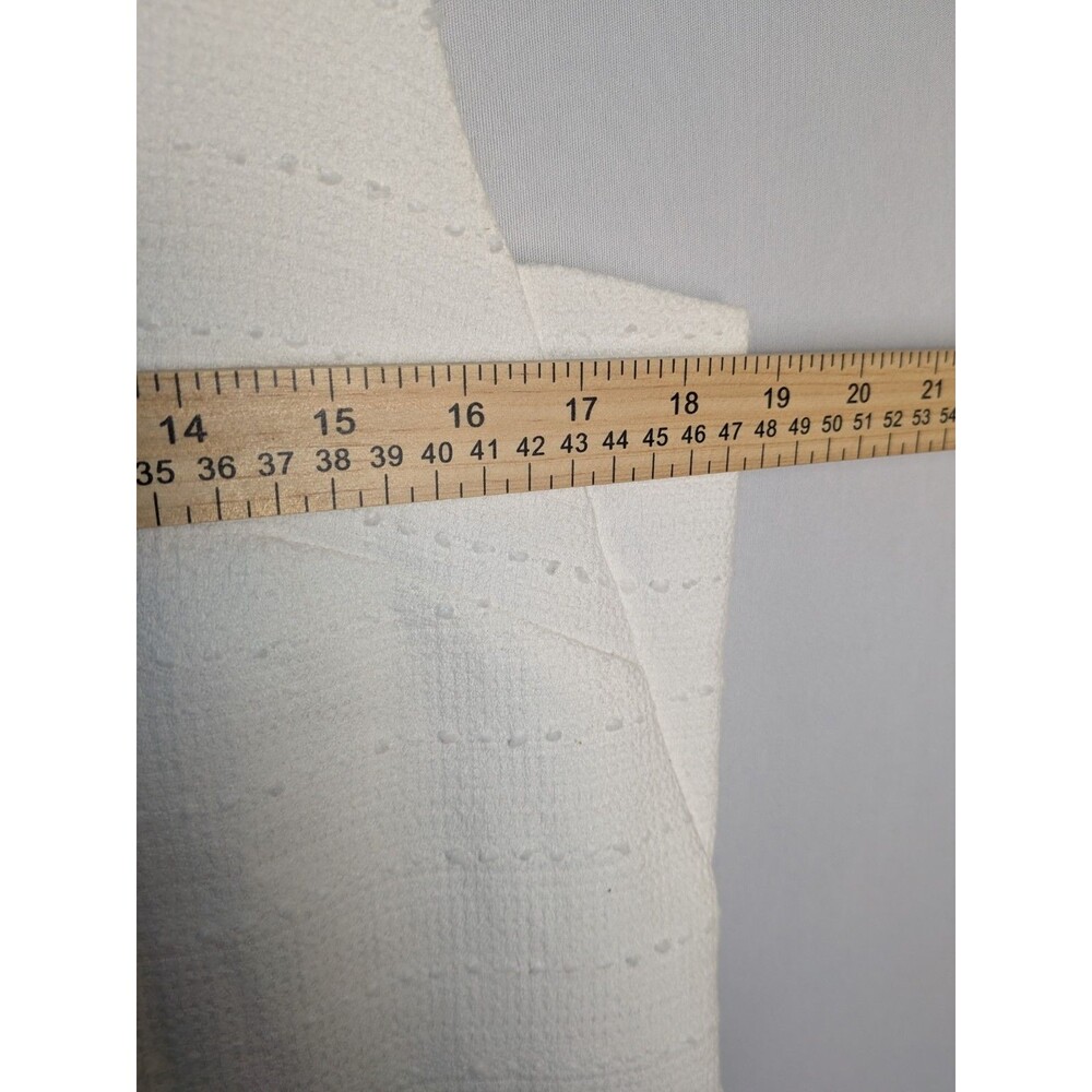 Loft Dress Women’s 6 V-Neck White Shift Sleeveless Lined Striped Embroidered - Picture 16 of 16